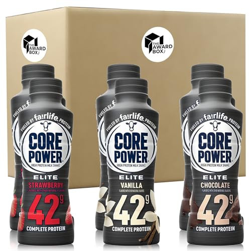 Core Variety Power Elite Failrlife High Protein Shakes Chocolate Strawberry, Vanilla 42 Grams of Protein 14 Oz. 6 Pack | Amazon (US)