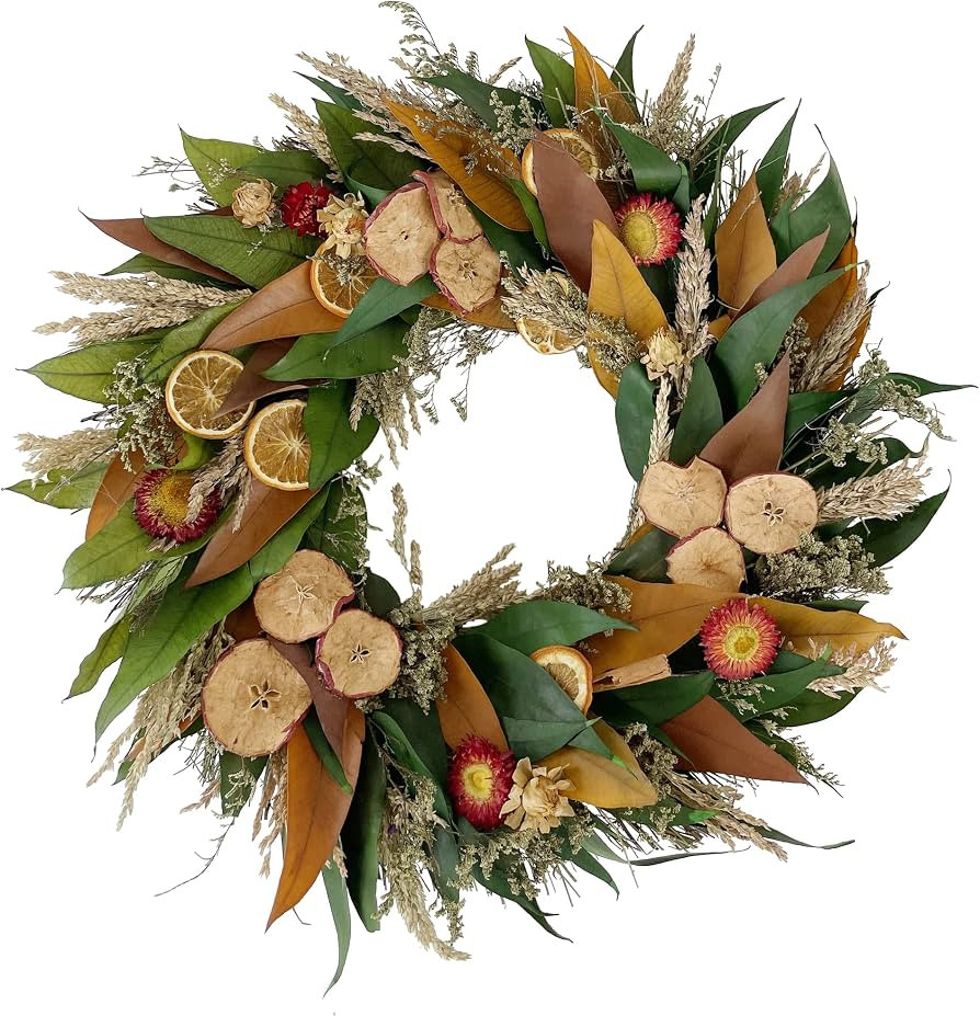 ANDALUCA All Natural 19inch Willow with Orange and Apple Slices Wreath | Amazon (US)