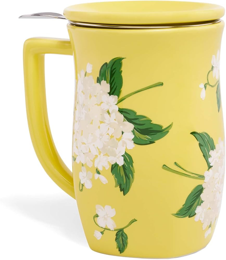 Tea Forte Ceramic Fiore Tea Cup with Infuser, Hydrangea, 14 oz | Amazon (US)