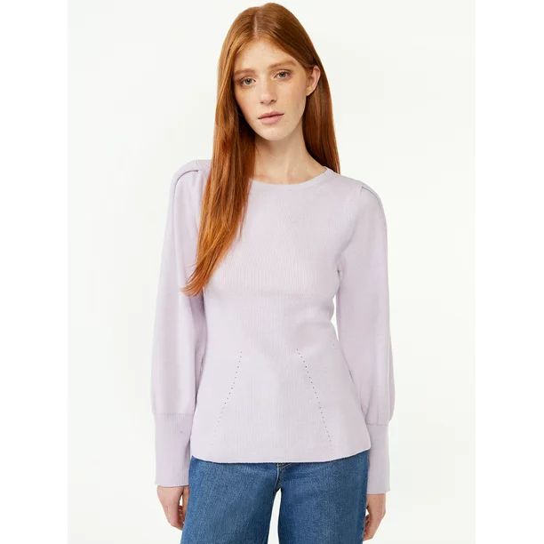 Free Assembly Women's Sweater with Blouson Sleeves, Lightweight - Walmart.com | Walmart (US)