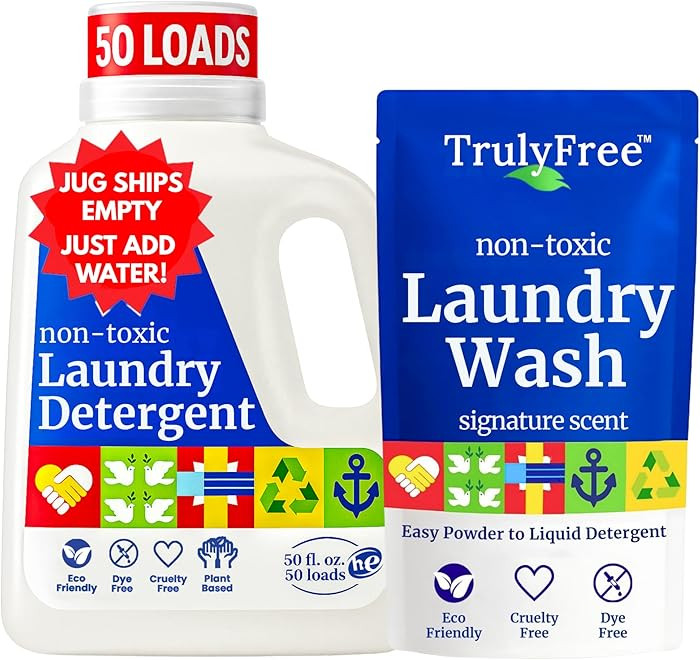 Truly Free Natural Laundry Detergent for Sensitive Skin | Eco Friendly, Plant Based, Baby Clothes... | Amazon (US)
