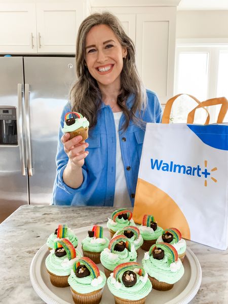 Linking everything we used to decorate these St. Patrick’s Day rainbow cupcakes! #ad #walmartpartner I got all the ingredients delivered free* with my Walmart+ membership. 

*$35 order minimum. Restrictions apply 

#walmart #walmarthome #iywyk 

#LTKunder50 #LTKhome #LTKSeasonal