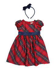 Girls Plaid Holiday Dress With Headband | Clothing | T.J.Maxx | TJ Maxx