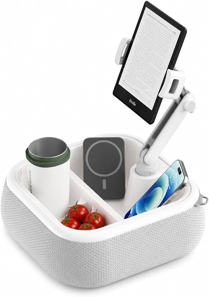 SupeDesk Adjustable Tablet Stand with Floating Storage Basket, Waterproof iPad Holder for Bed, Co... | Amazon (US)