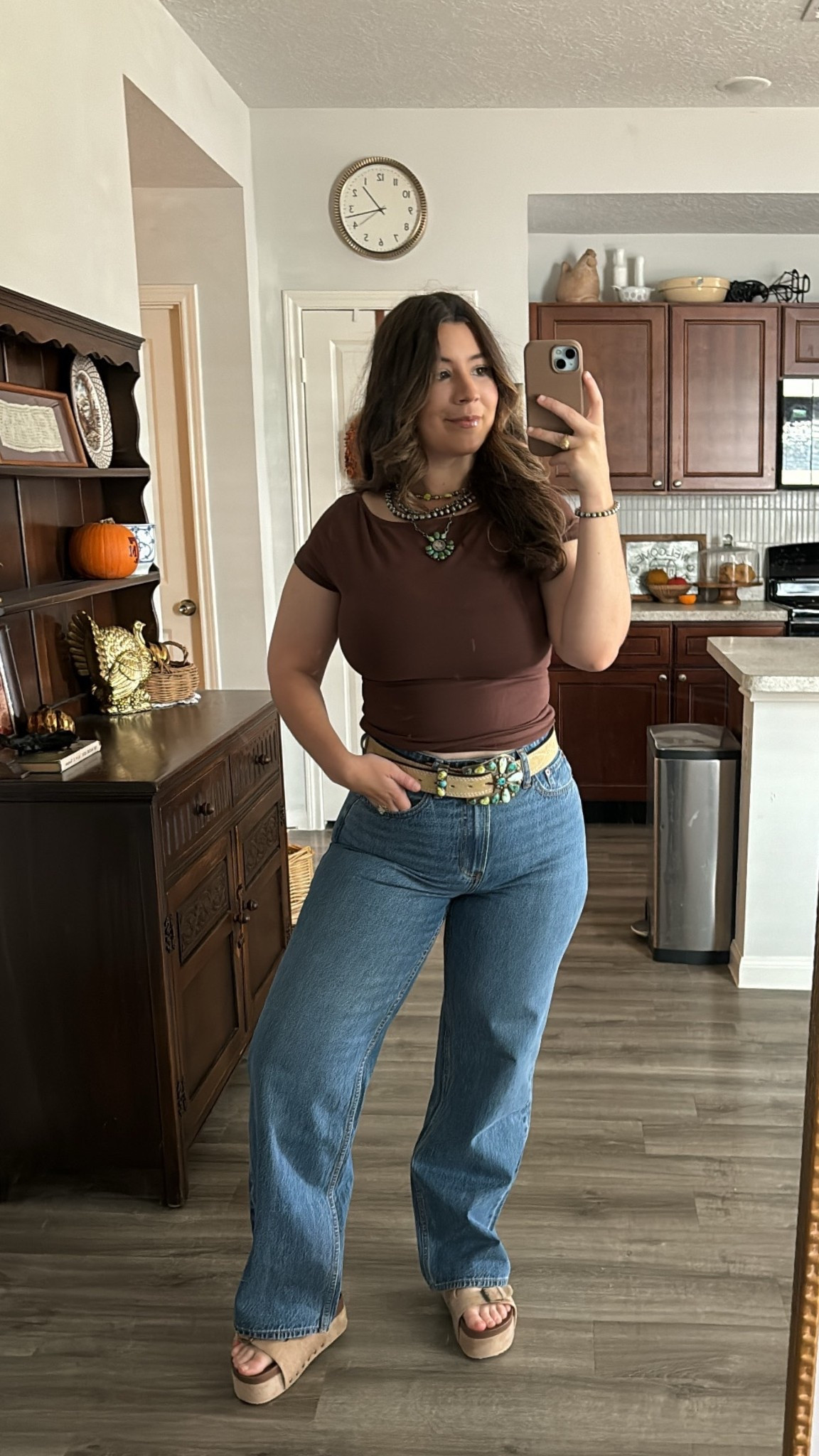 western style OOTD! I love these basics, just add some turquoise and western accessories and you have my every day outfit 🤎 

size medium in top, 27 regular in jeans 

#LTKStyleTip #LTKSeasonal #LTKFindsUnder100
