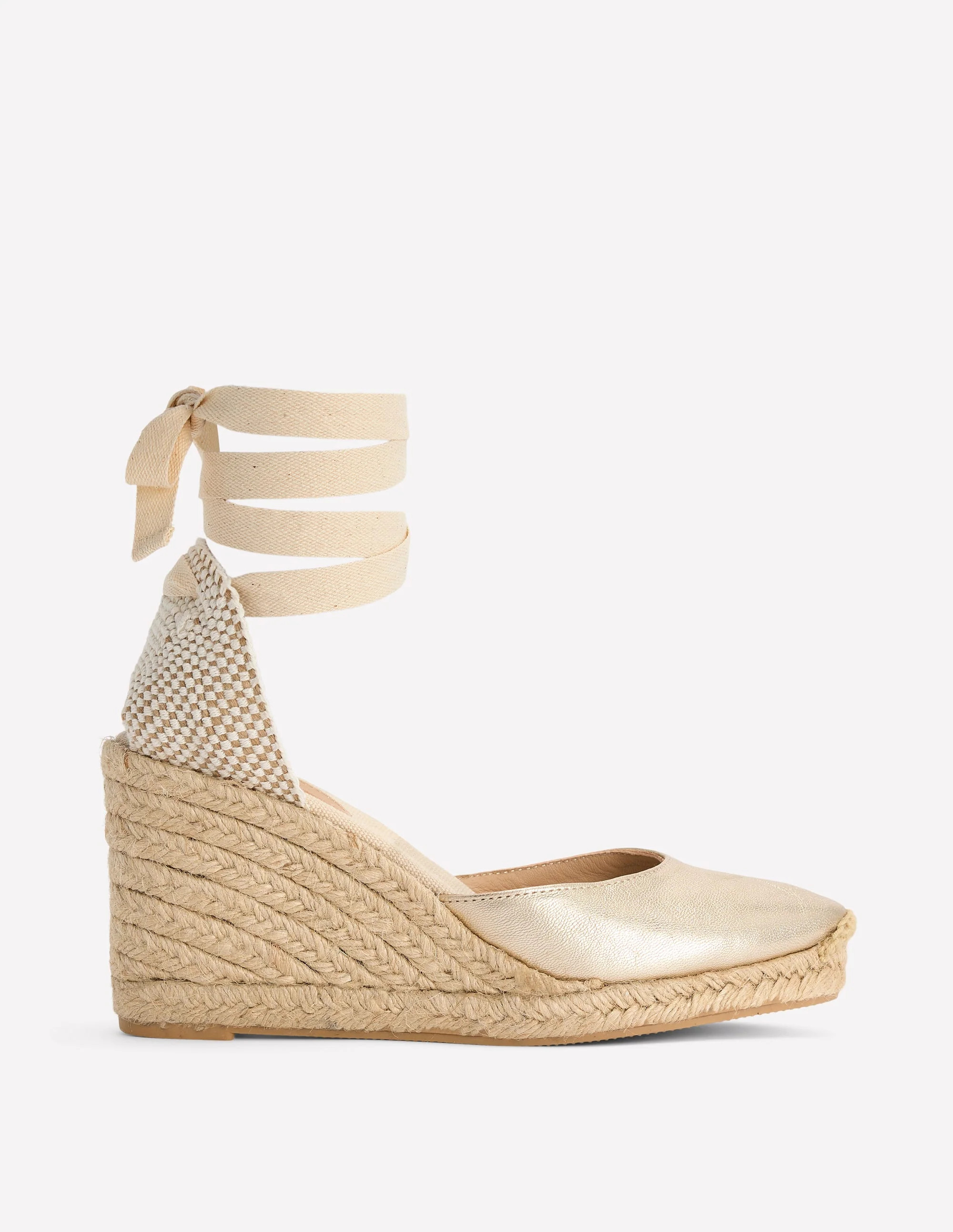 Cassie High Wedge Espadrilles-Gold | Boden UK