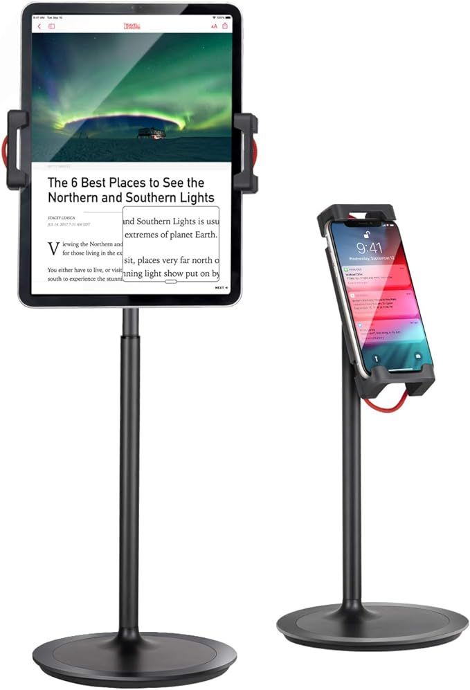Tablet Ipad Stand Holder, SAIJI Adjustable Phone Stand, 360 Degree Rotating, Aluminum Alloy Cradl... | Amazon (US)