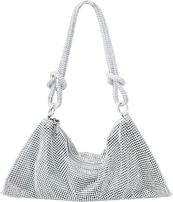 iSamzan Silver Rhinestone Purse for Women Evening Sparkly Gold Clutch Formal Bag Glitter Handbag ... | Amazon (US)