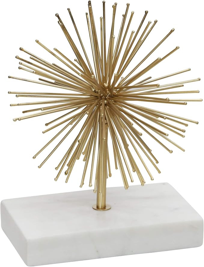 Metal 7" H Starburst Deco W/ Marble Base, Gold | Amazon (US)