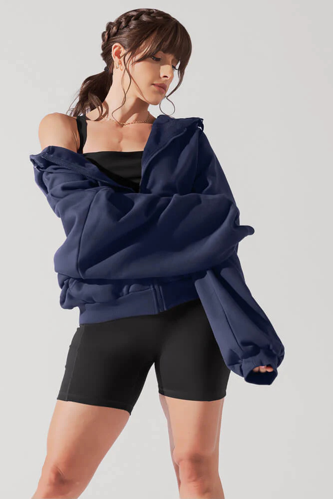Zip Cloud Hoodie - Academic Navy | POPFLEX