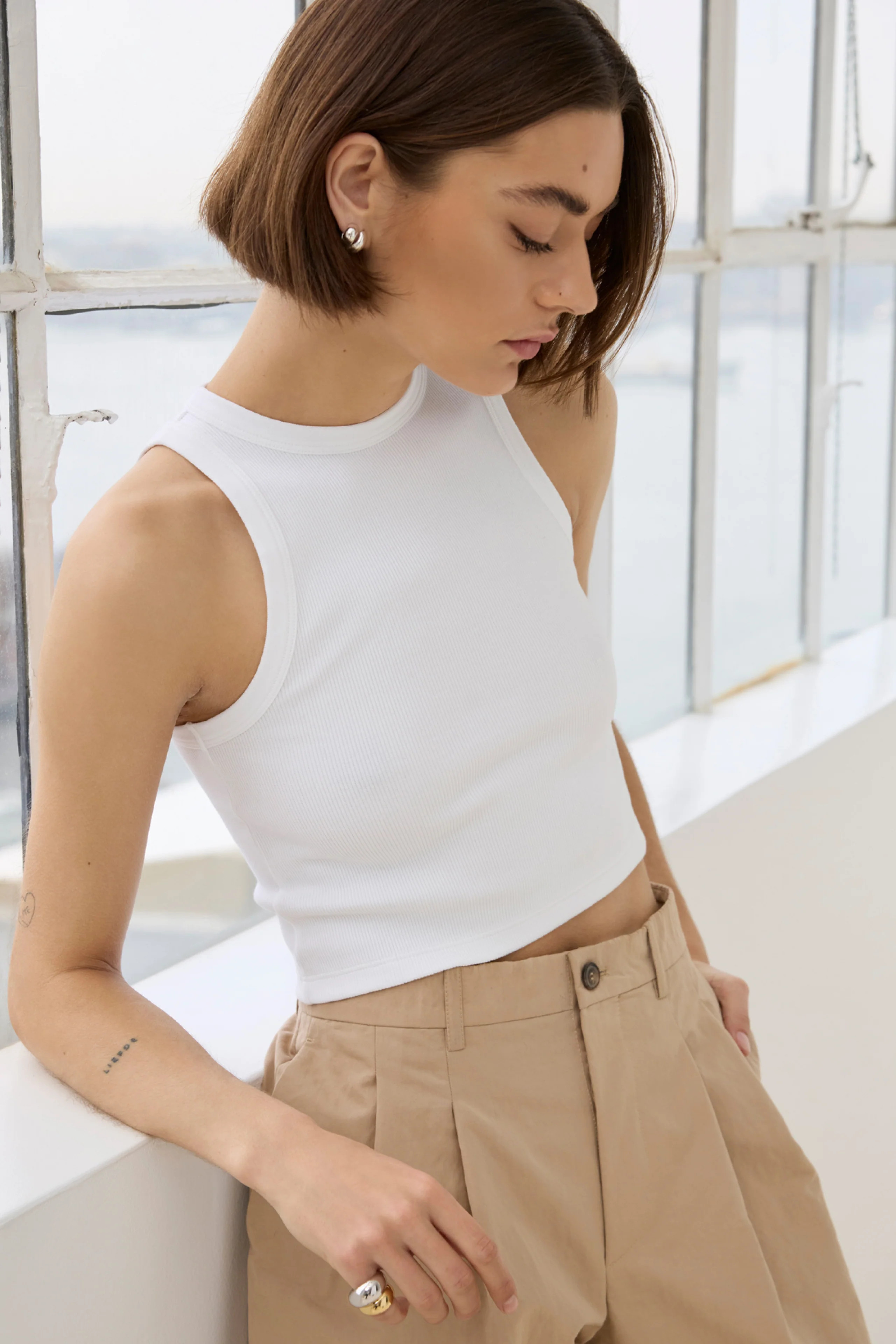 The Cropped Not So Basic Tank in White | Sold Out NYC