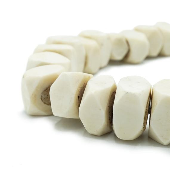 Large Natural White Bone Beads (19-26mm) Made in Kenya - Cow Bone - Tribal Boho Traditional Desig... | Etsy (US)