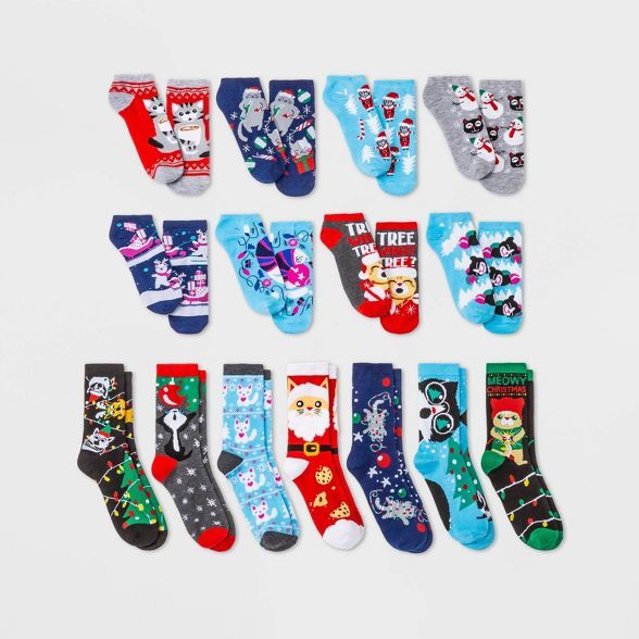 Women&#39;s Holiday Cats 15 Days of Socks Advent Calendar - Assorted Colors 4-10 | Target