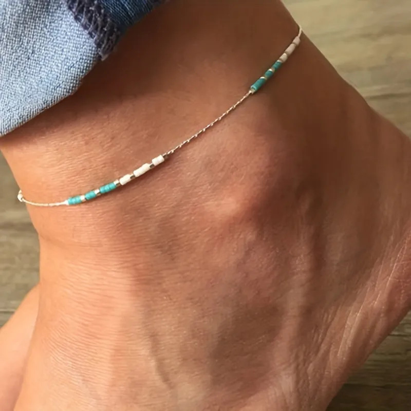 Bohemian Style Simple One-layer Bead Anklet, The Beach Vacation Foot Chain Ornament | Temu Affiliate Program
