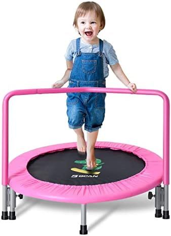 BCAN 36'' Mini Folding Ages 2 to 5 Toddler Trampoline with Handle for Kids, Two Ways to Assemble ... | Amazon (US)