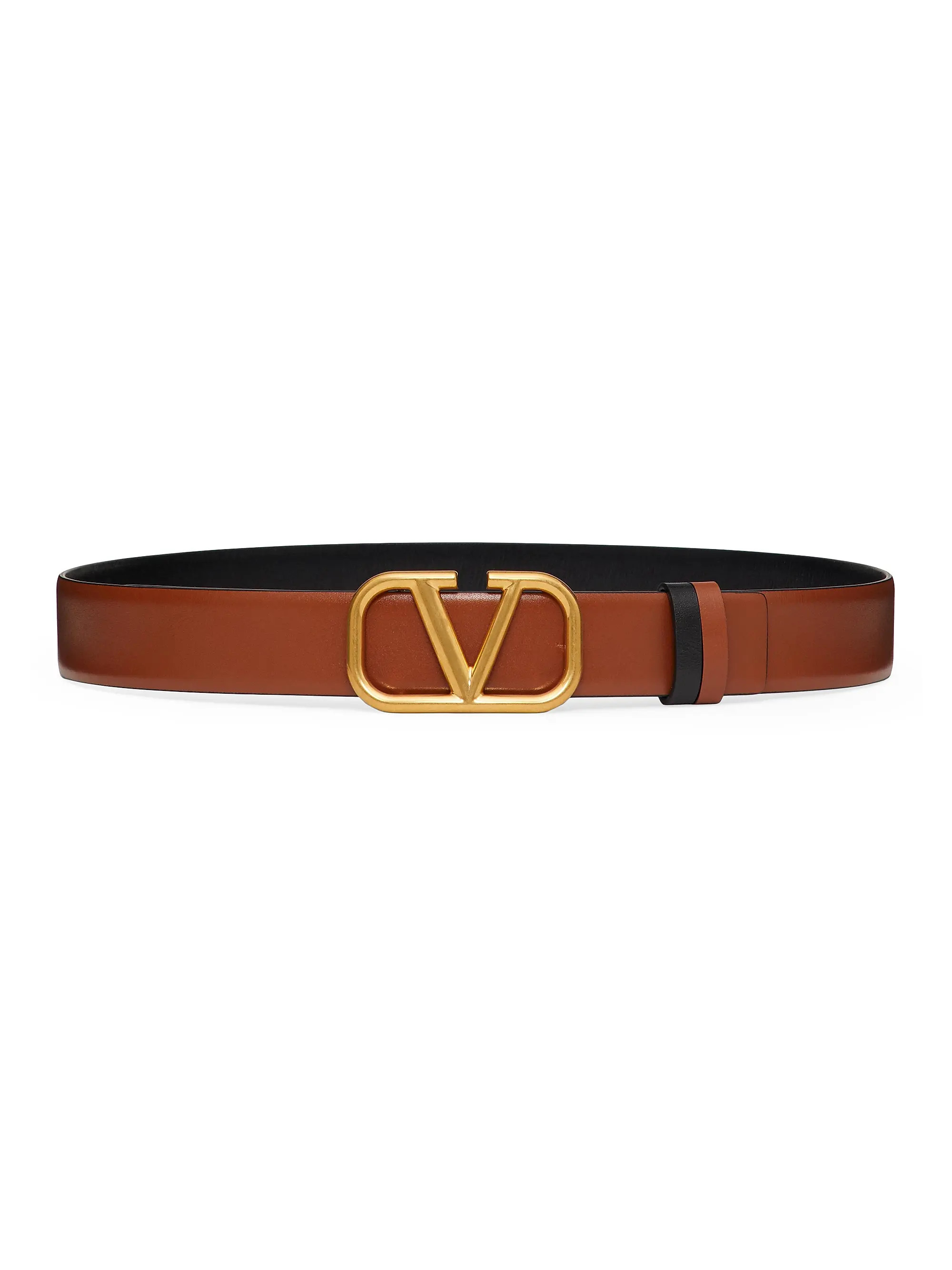 Reversible VLogo Signature Belt in Glossy Calfskin 30MM | Saks Fifth Avenue