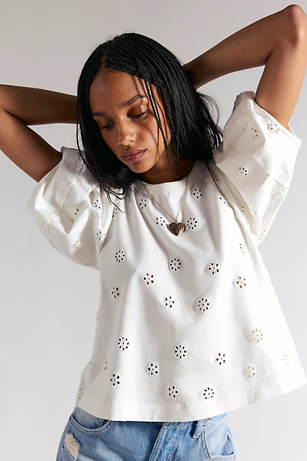 Jessie Eyelet Tee | Free People (Global - UK&FR Excluded)