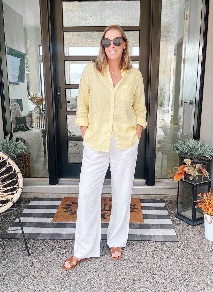 Linen outfit

I think this is the perfect loom for a early fall outfit 

Linen shirt, linen pants, casual outfit, affordable outfit, style over50

#LTKsummer #LTKfall #LTKstyletip
