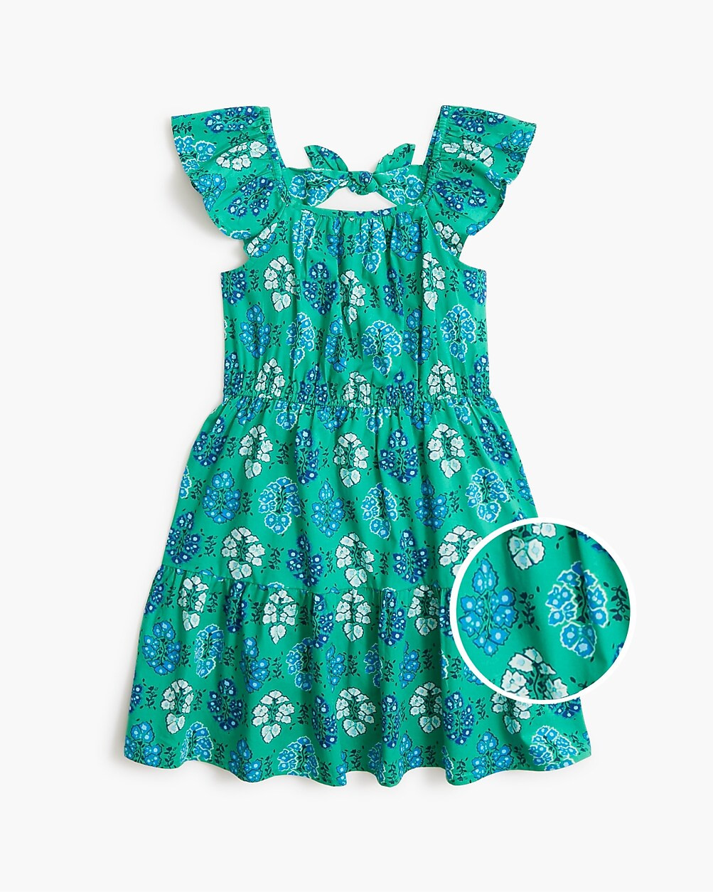 Girls' block-print bow-back dress | J.Crew Factory