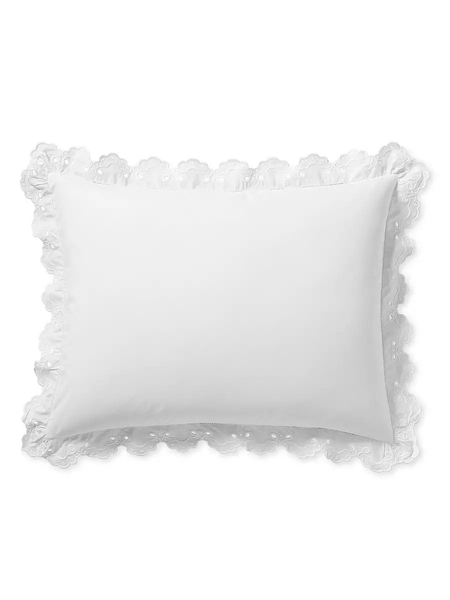 Antibes Eyelet Percale Sham | Serena and Lily