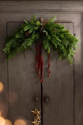Faux Spruce + Pinecone Swag | Anthropologie (US)