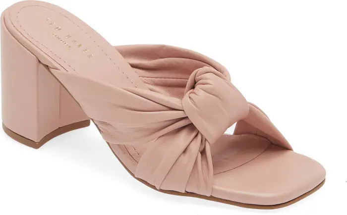 Shennly Knotted Block Heel Slide Sandal (Women) | Nordstrom