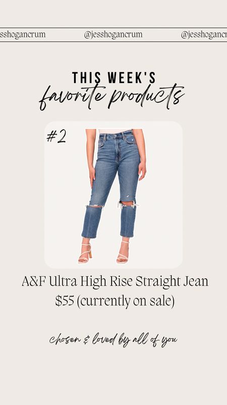 #2 of this week’s favorite products chosen & loved by all of you - abercrombie ultra high rise straight ankle jean (currently on sale)

#LTKstyletip #LTKunder100 #LTKsalealert
