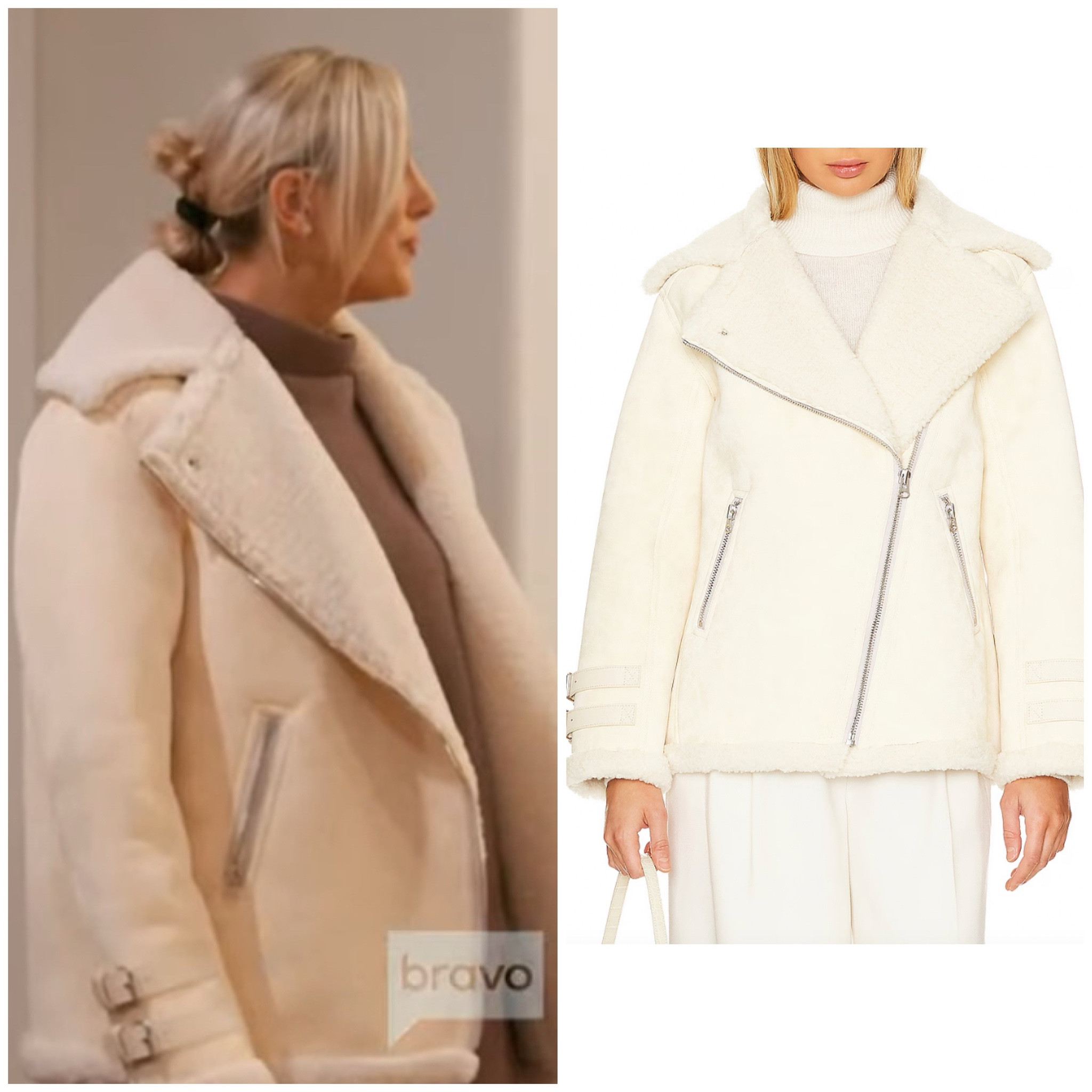 Gina Kirschenheiter’s Ivory Sherpa Moto Jacket