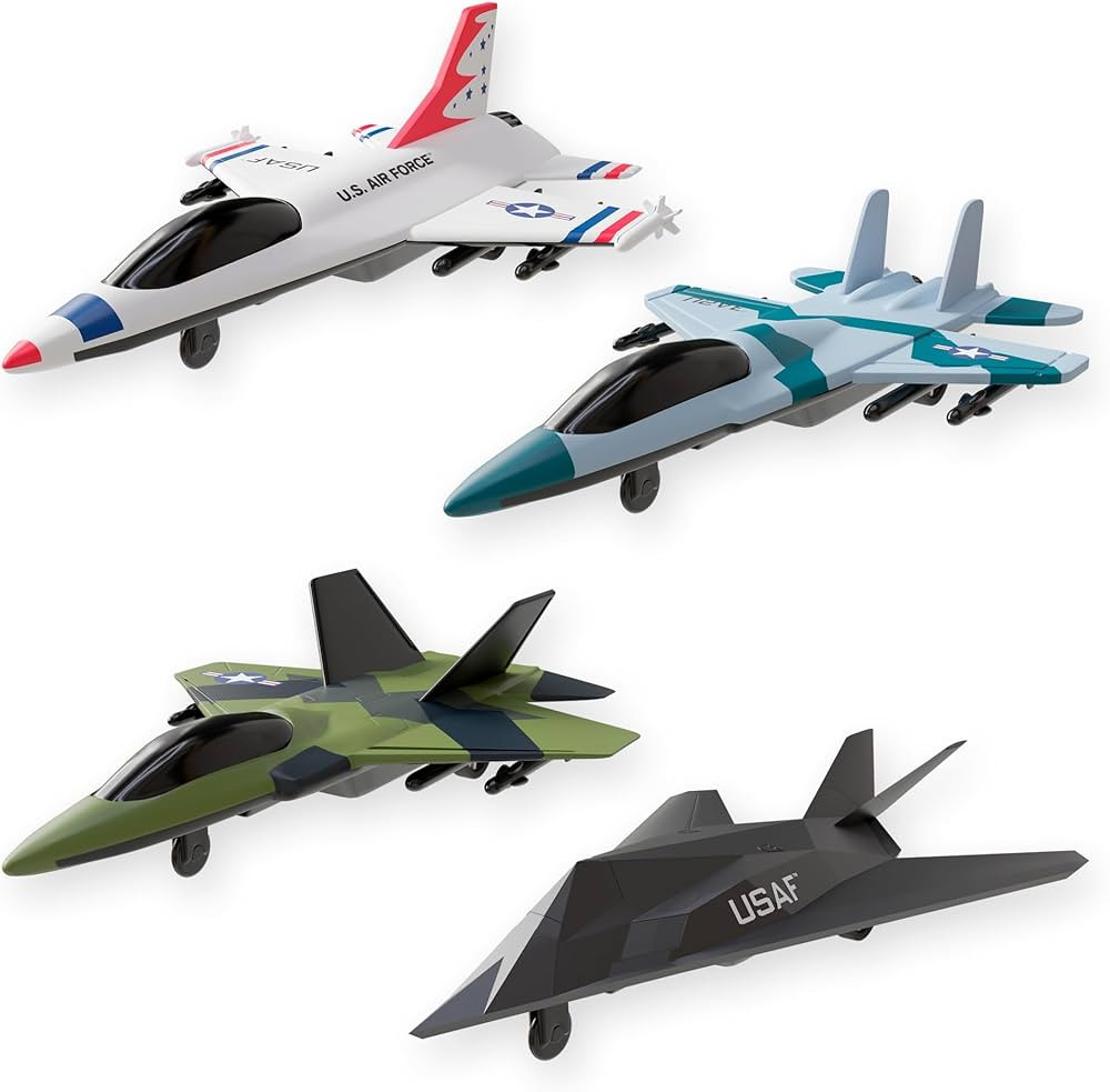 United Sates Air Force 4-Pack Toy Jet Squadron Die Cast Airplanes, Pull Back Military Fighter Jets, Diecast Air Plane Models | Amazon (US)