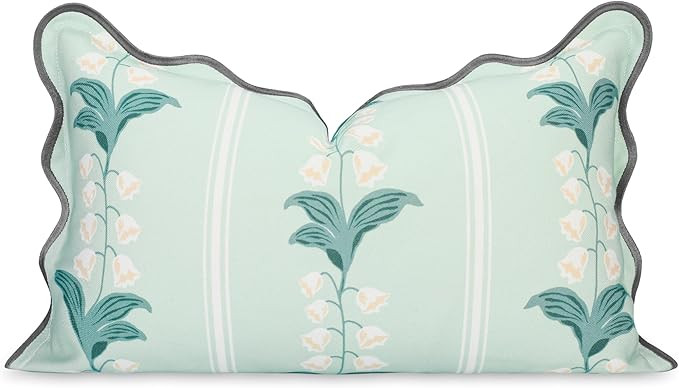 Hofdeco Premium Coastal Hampton Patio Indoor Outdoor Lumbar Pillow Cover Only, 12"x20" Water Repe... | Amazon (US)