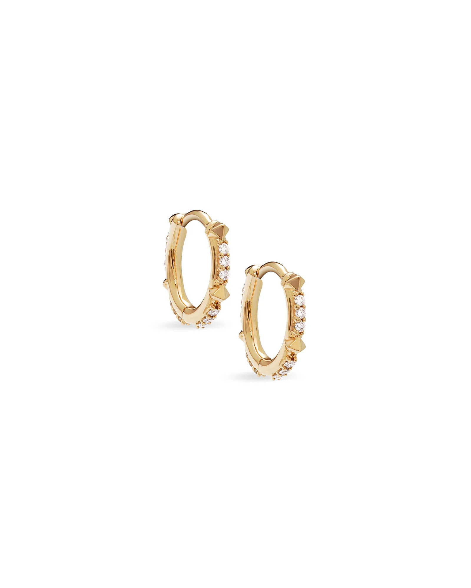 Jett 14k Yellow Gold Huggie Earrings in White Diamond | Kendra Scott | Kendra Scott