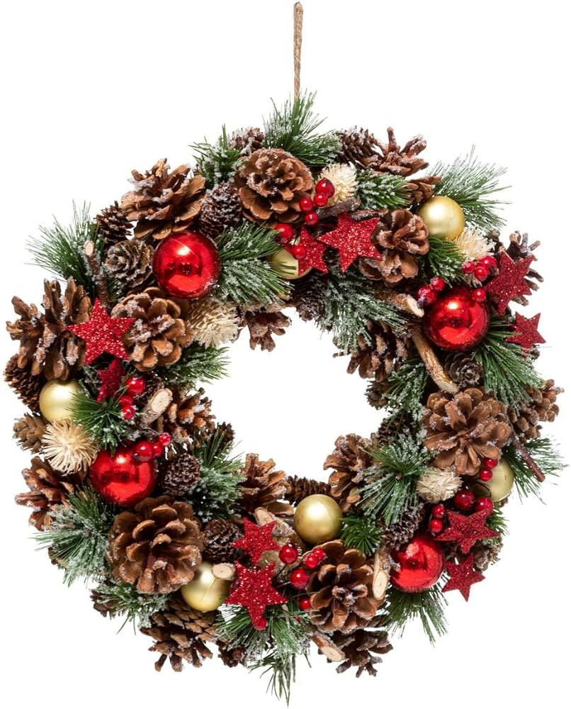 Weihnachtskranz Stechpalme Stern D 35 cm | Amazon (DE)