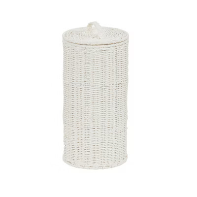 Wicker Toilet Paper Holder with Lid, Fits up to 4 Mega Size Rolls, Stylish Bathroom Organization for Extra Toilet Paper Rolls | Target