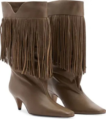 MANGO Fringe Kitten Heel Bootie (Women) | Nordstrom | Nordstrom