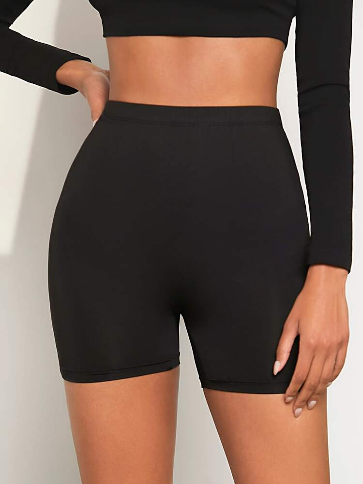 evoluSHEIN Solid High Waist Biker Shorts | SHEIN