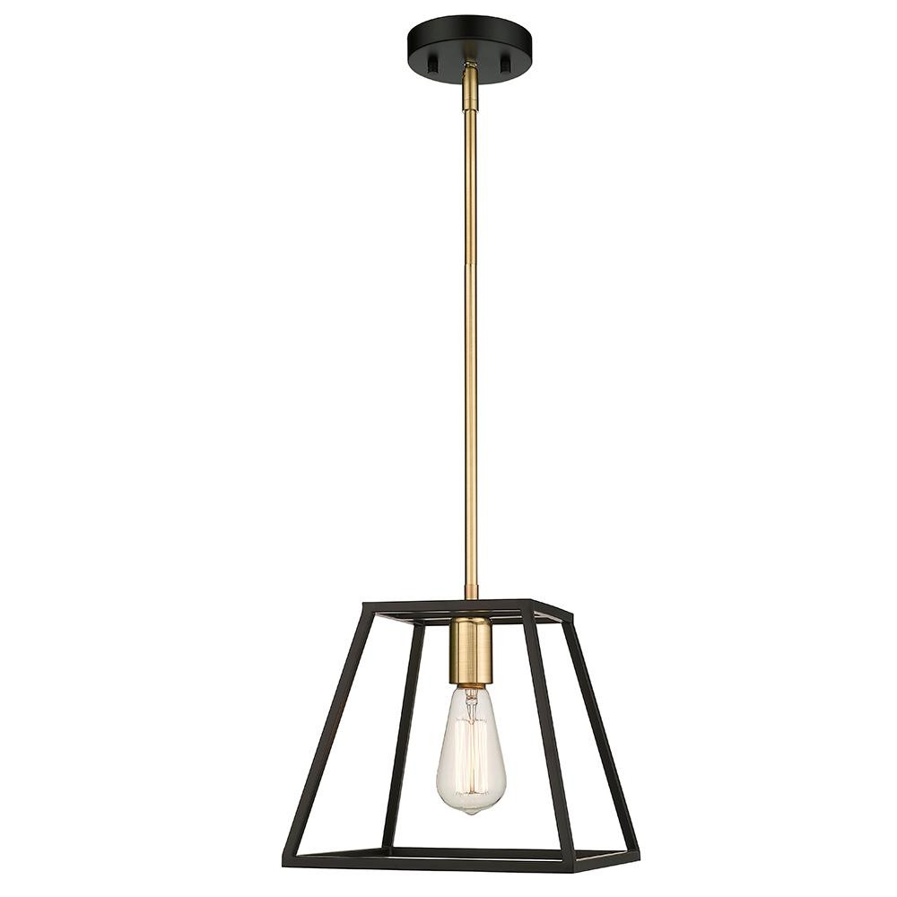 Agnes I 1-Light Matte Black/Gold Sockets Pendant | The Home Depot
