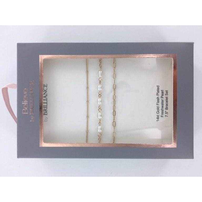 Believe by Brillance Female 14kt Gold Flash Plated Bracelet Set | Walmart (US)