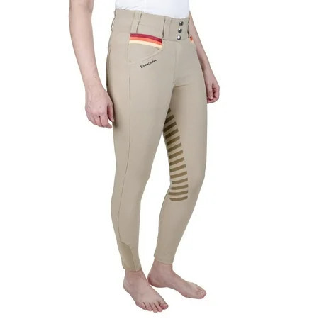 Equine Couture Gradient Full Seat Breech- Safari w/ Red Stripes- 30 | Walmart (US)
