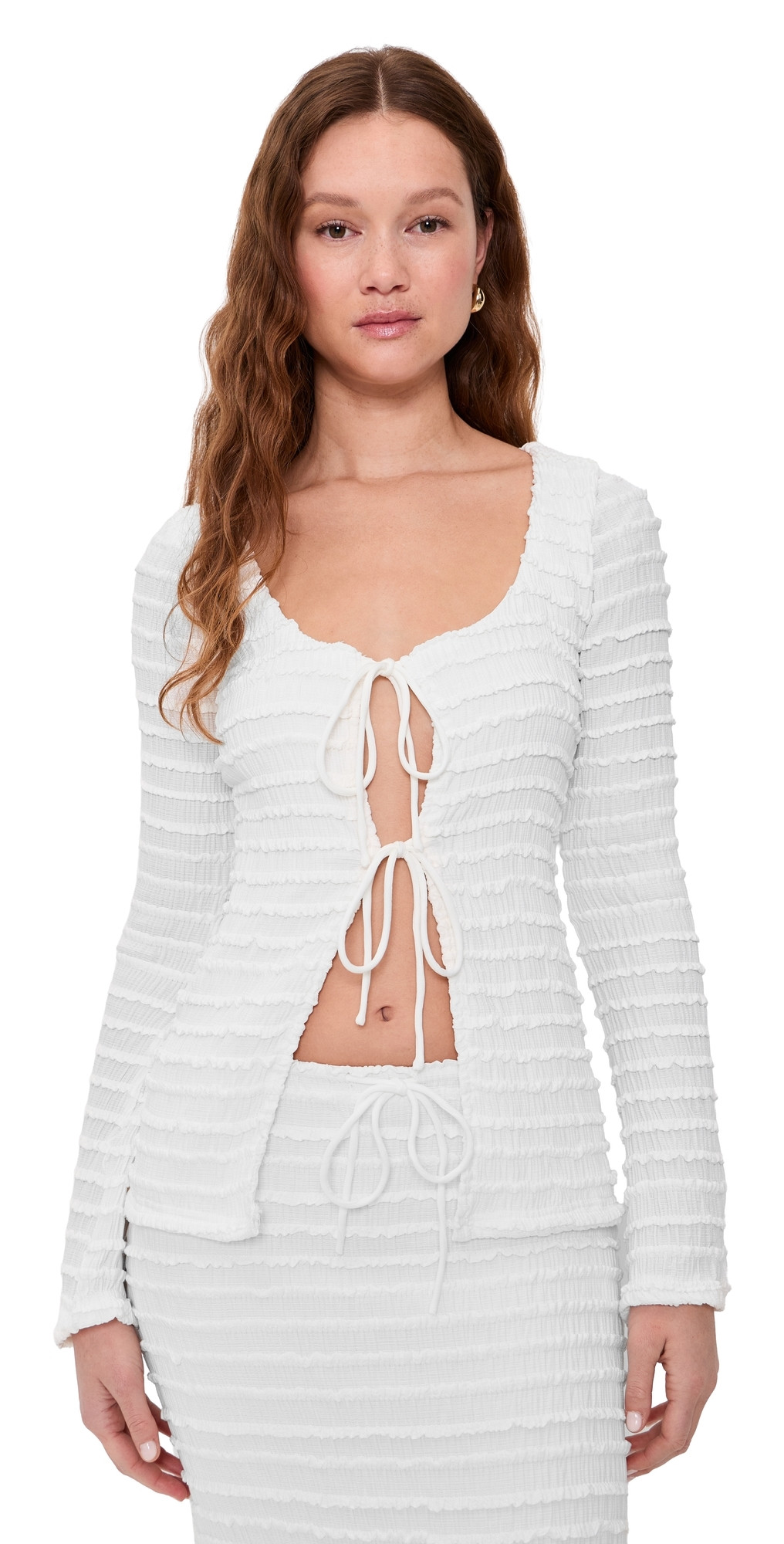 Seven Wonders Adalee Ruffle Texture Top White S | Shopbop