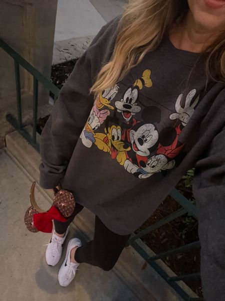 Disney sweatshirt amazon fashion amazon finds leggings size small, sweatshirt I sized up to a large 

#LTKunder50