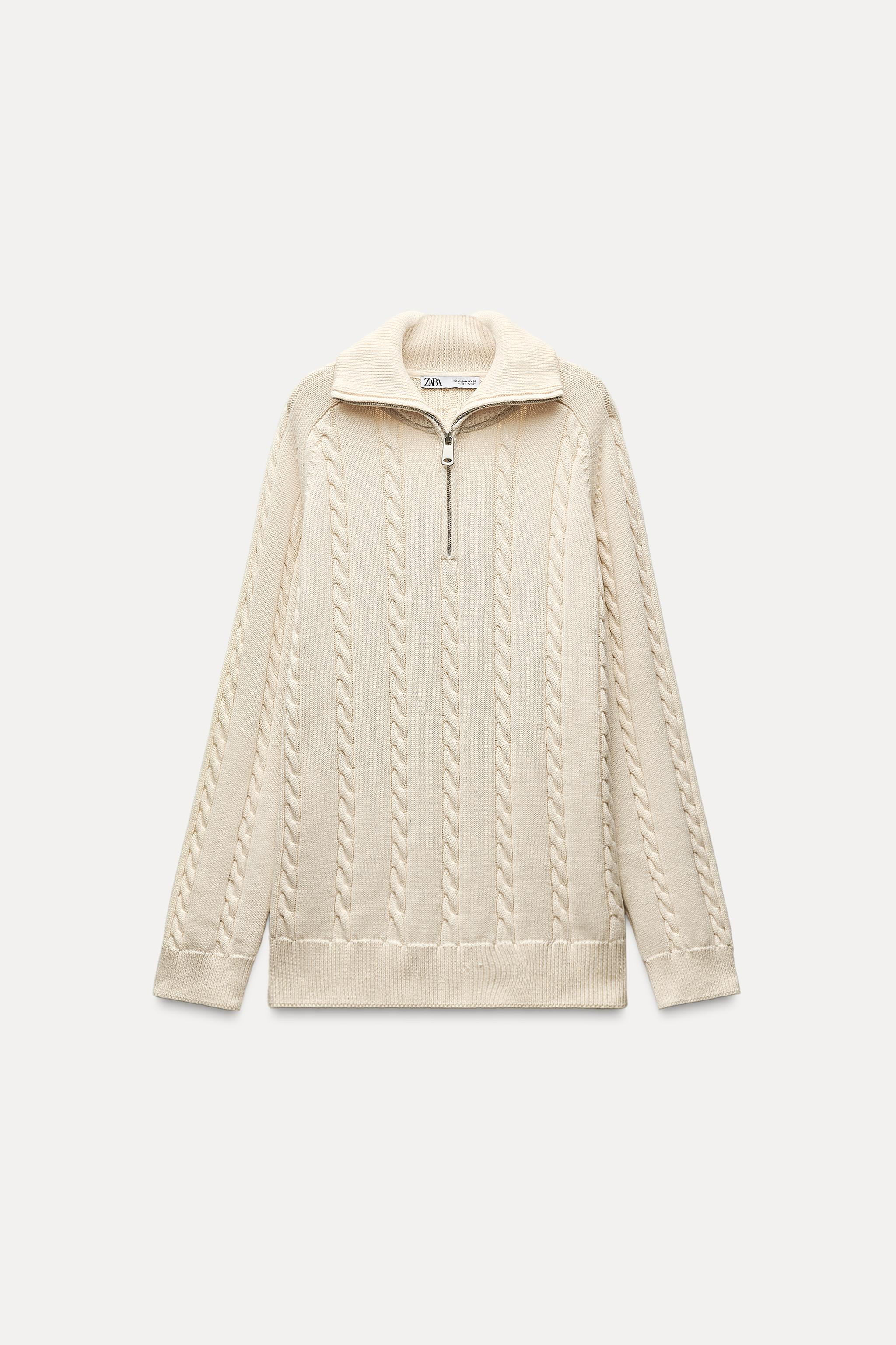 CABLE KNIT ZIP SWEATER | Zara US
