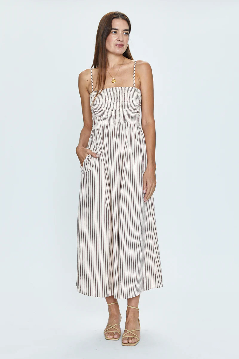 Bianca Dress - Tiramisu Stripe | Pistola Denim