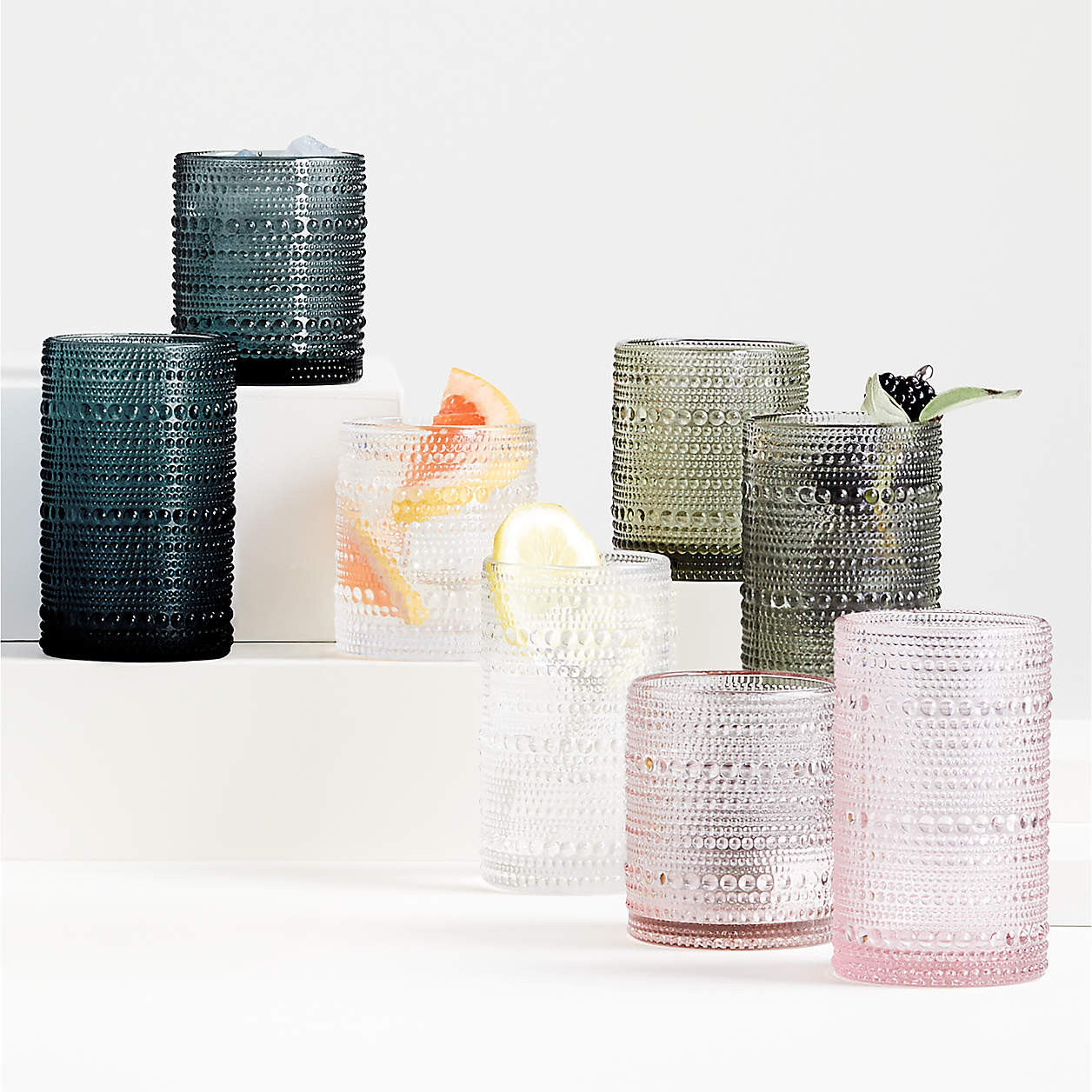 Alma Grey Vintage Highball Glass + Reviews | Crate & Barrel | Crate & Barrel