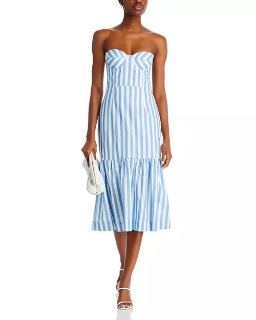 Stripe Bustier Midi Dress - Exclusive | Bloomingdale's (US)