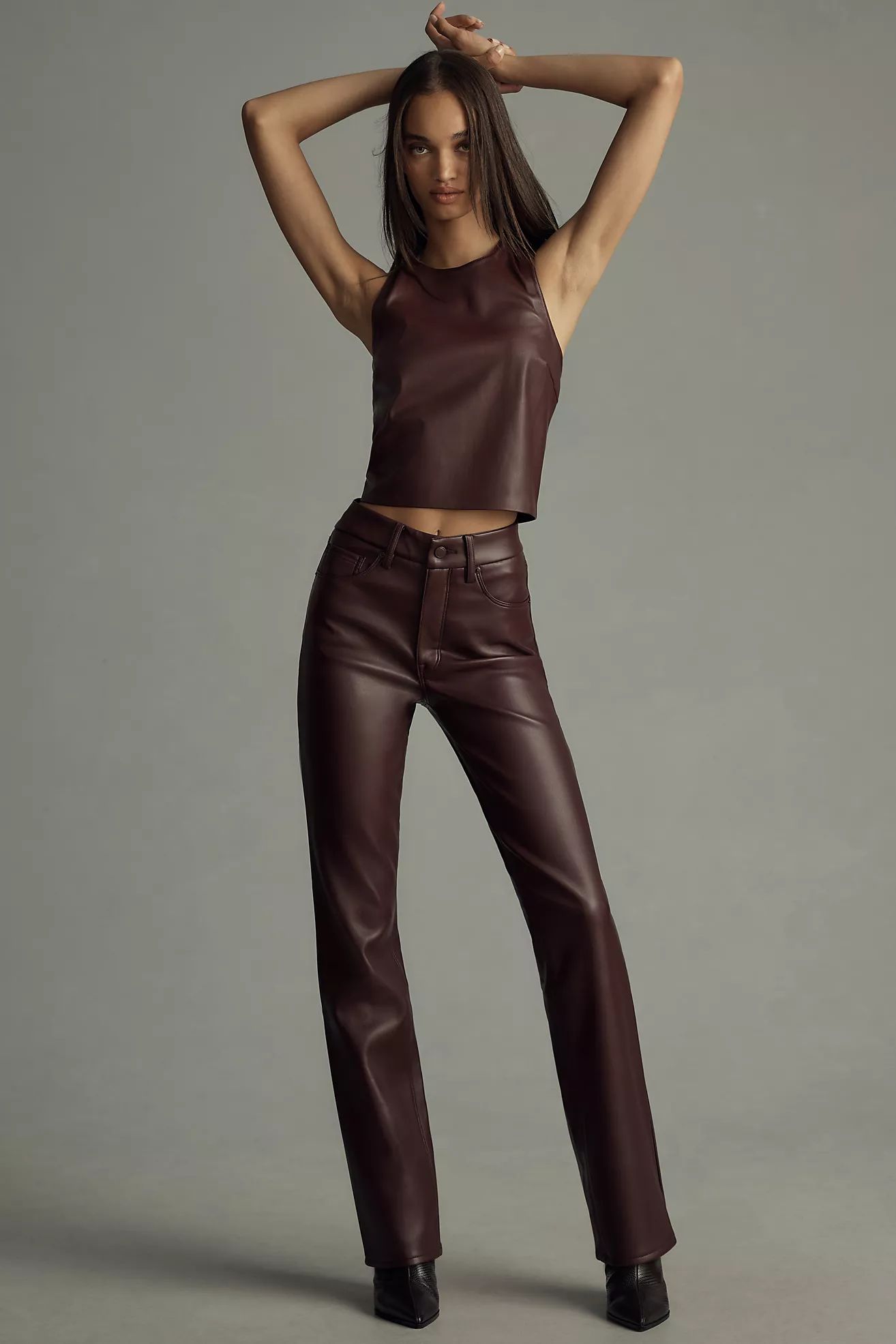 Good American Better Than Leather Faux Leather Pants | Anthropologie (US)
