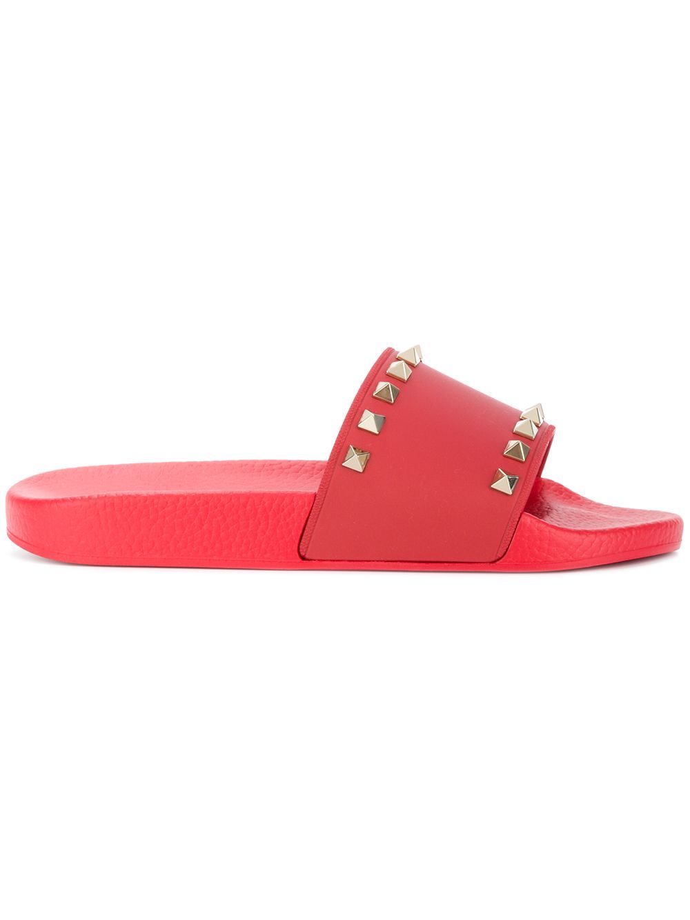 Valentino Rockstud slide sandals - Red | FarFetch US