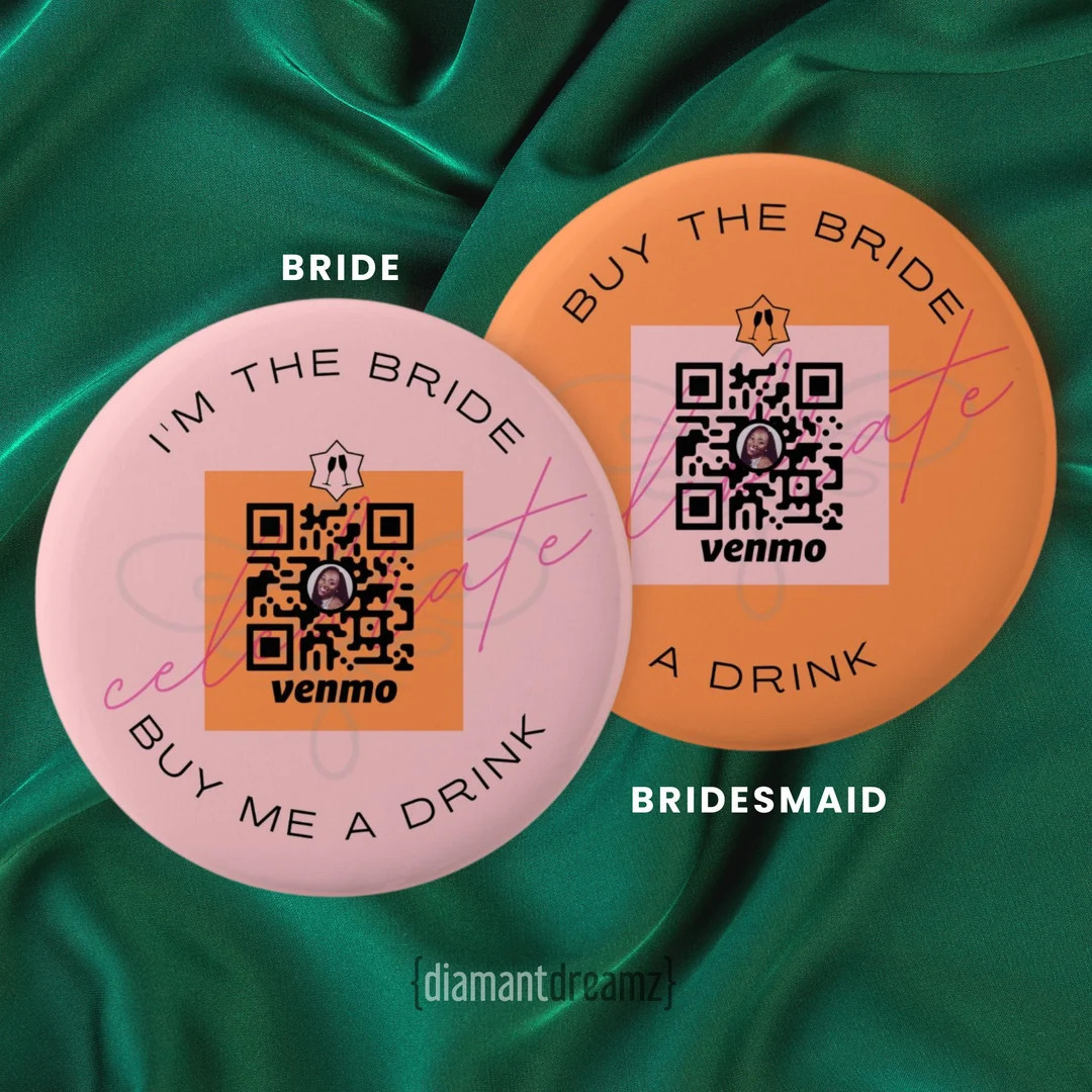 RENDEZ VEUVE  |  Venmo QR Code, Buy the Bride a Drink Buttons, Bachelorette Party, Pinback Button... | Etsy (US)