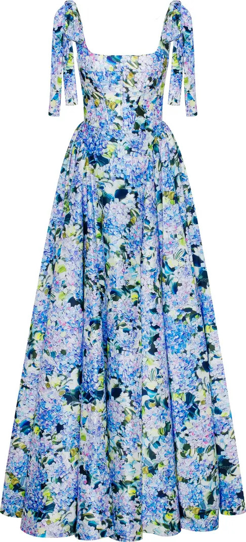 Blue Hydrangea Strapped Maxi Dress | Nordstrom