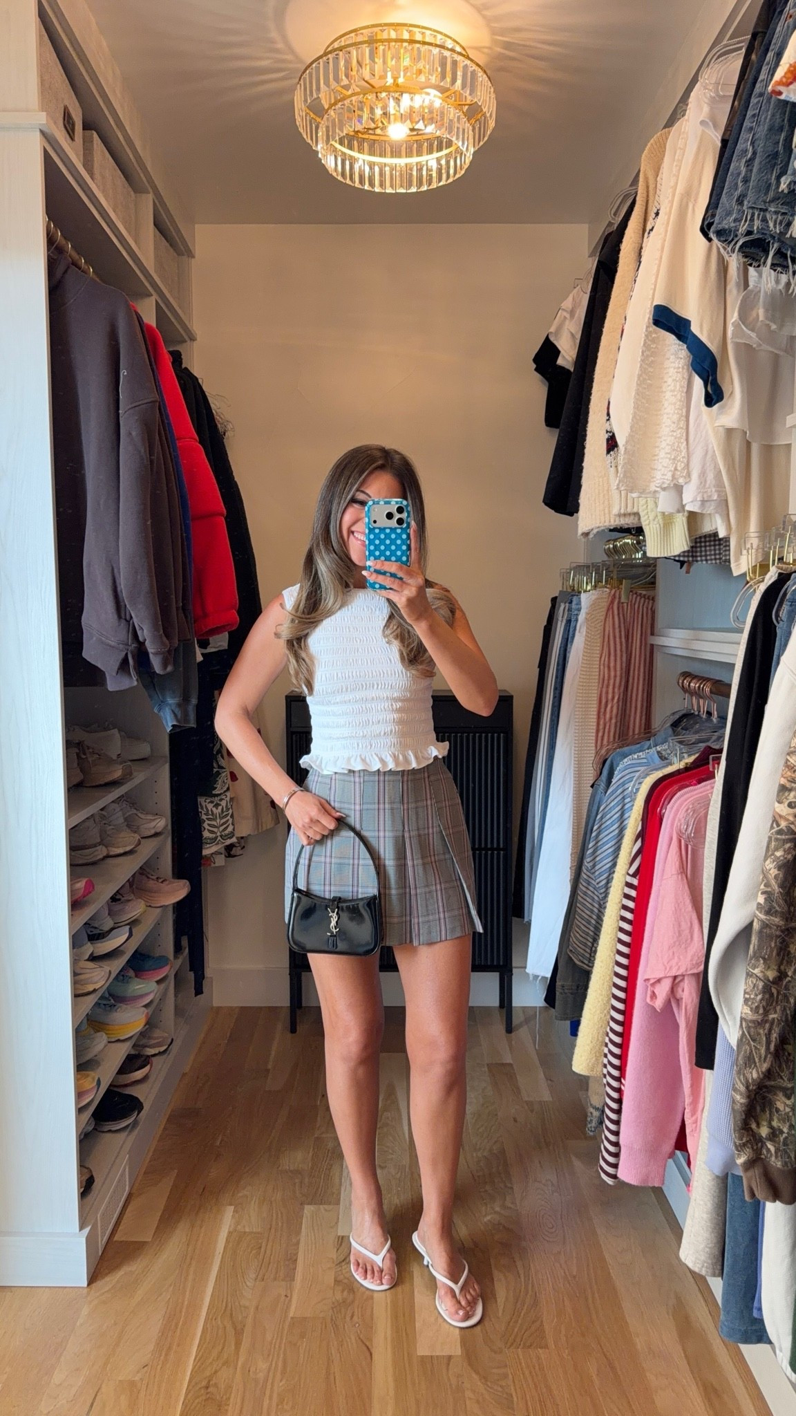 abercrombie viral mini pleated skort with a  white smocked sleeveless top with a ruffled hem and white kitten heels for summer, fall and winter 

wearing my usual small
xs: skort

skort outfits, athletic skorts, casual skort outfits, summer skort outfits, skorts, everyday skort outfits, fall outfits, autumn outfits, sweaters, casual outfits, thanksgiving outfits, family photo outfits, date night outfits, work outfits, fall fashion, autumn fashion, cozy outfits, transitional outfits, neutral outfits, everyday outfits, weekend outfits, women’s fashion

#LTKU #LTKSeasonal #LTKootd