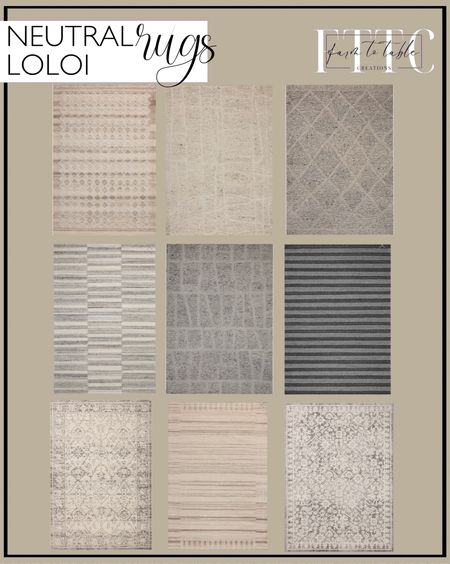 Magnolia Home by Joanna Gaines x Loloi New Rug Collection. 

These neutral rugs from Joanna’s new collection are all so beautiful. Gigi - GIG-01 Area Rug. Gigi - GIG-02 Area Rug. Rae - RAE-02 Area Rug. Jones - JON-03 Area Rug. Jones - JON-04 Area Rug. Charlie - CHE-01 Area Rug. Jones - JON-01 Area Rug. Rae - RAE-04 Area Rug. Rae - RAE-01 Area Rug. 

#LTKhome #LTKsalealert #LTKstyletip